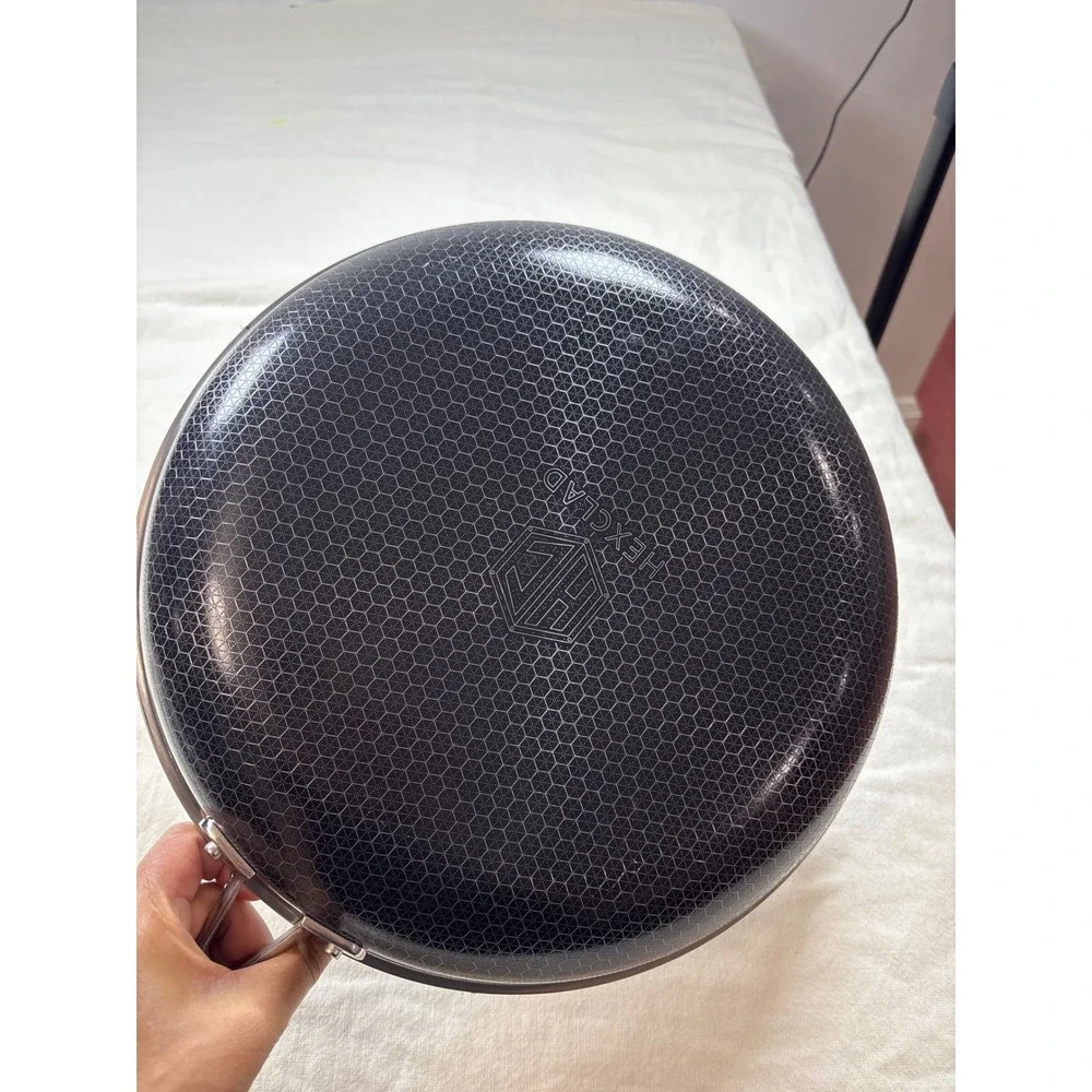HexClad 12 Inch Hybrid Nonstick Frying Pan Skillet Stainless Steel without Lid